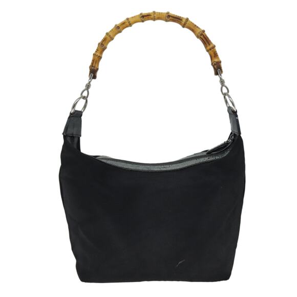 GUCCI Bamboo Shoulder Bag Canvas Black 000 1998 000 1998 - Picture 2 of 16
